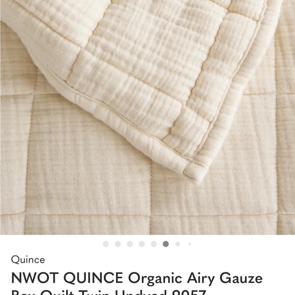 NWOT QUINCE Organic Airy Gauze Box Quilt Twin Undyed 9057 - Picture 3 of 3